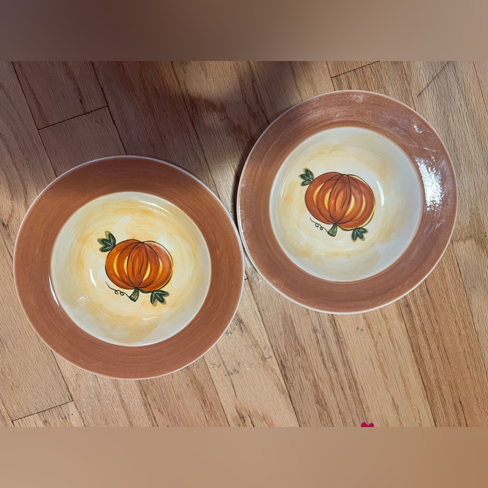 Serving Bowls Benchmark Home Products Set Of 2 Pumpkin Orange Brown